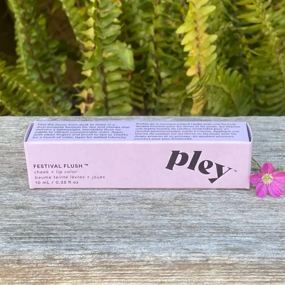NIB New Pley Beauty Festival Flush Cheek + Lip Color Plum Springs 10ml Berry